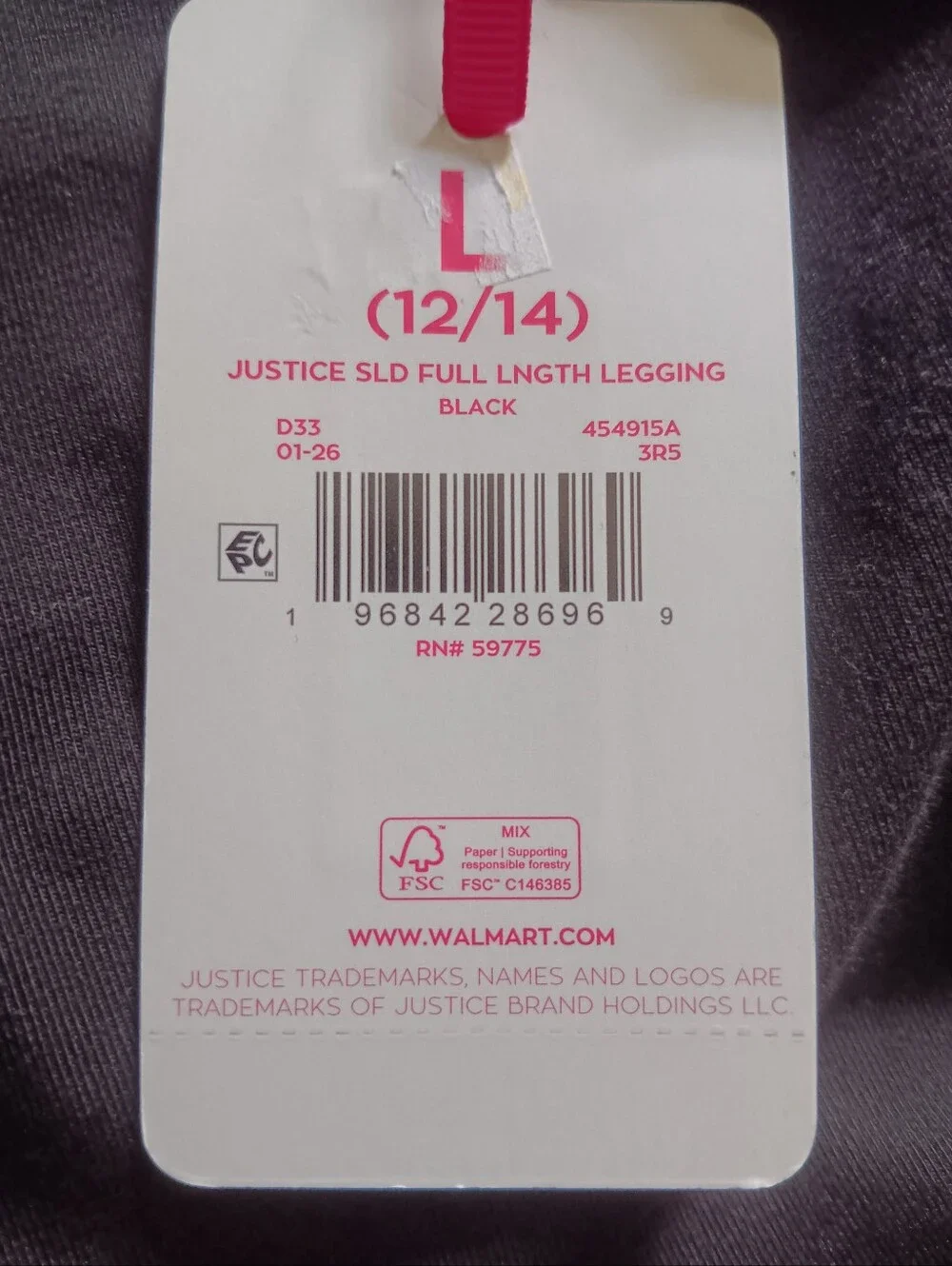 Justice girls black